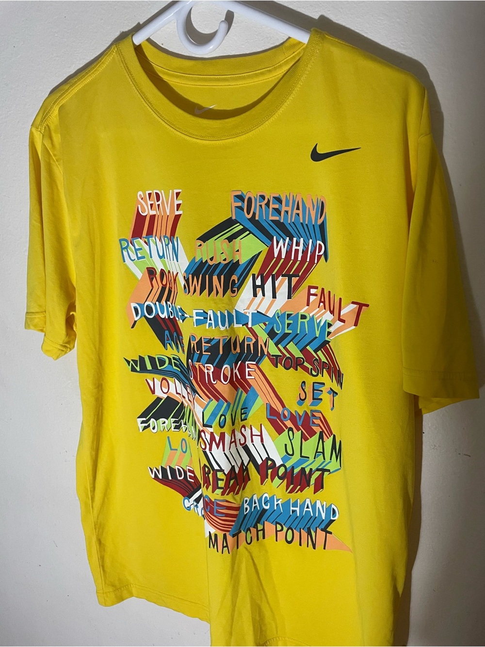 Nike Yellow Short Sleeve Tennis Graphic Tee
